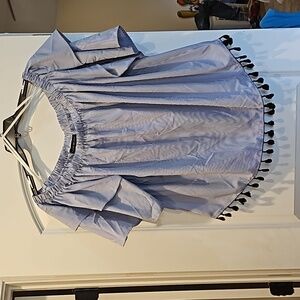 Lane Bryant blue off the shoulder top blouse 14 16